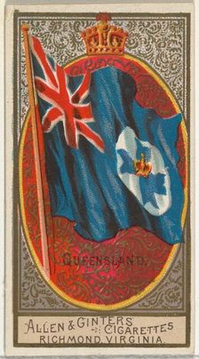Queensland, from Flags of All Nations, Series 2 (N10) for Allen & Ginter Cigarettes Brands..., 1890. Creator: Allen & Ginter