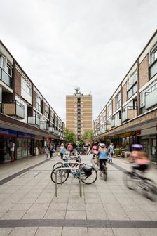 Queensway, looking towards The Towers, Stevenage, Hertfordshire, 2017. Creator: Patricia Payne