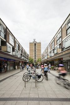 Queensway, looking towards The Towers, Stevenage, Hertfordshire, 2017. Creator: Patricia Payne