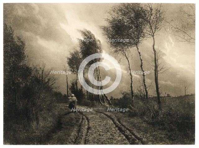 Quel vent! ("What a wind!"), 1930. Creator: Misonne, Leonard (1870-1943).