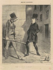 Quelle heure est'il, s'il vous plait?..., 19th century. Creator: Honore Daumier