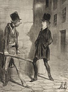 Quelle heure est-il s'il vous plait?, 1839. Creator: Honore Daumier
