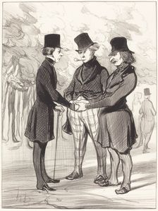 Quelle heureuse rencontre!..., 1845. Creator: Honore Daumier