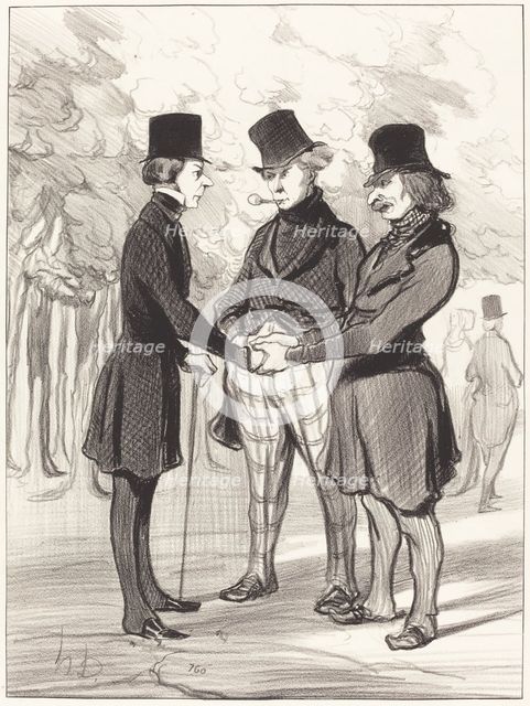 Quelle heureuse rencontre!..., 1845.  Creator: Honore Daumier.