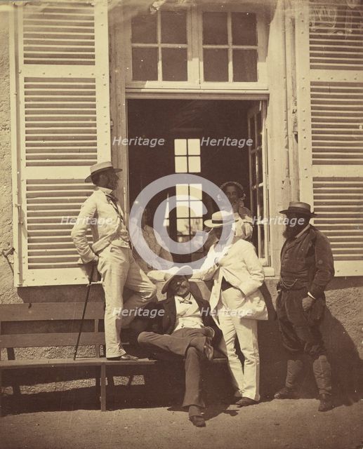 Quelques familiers de Louis Robert, ca. 1860. Creator: Olympe Aguado.