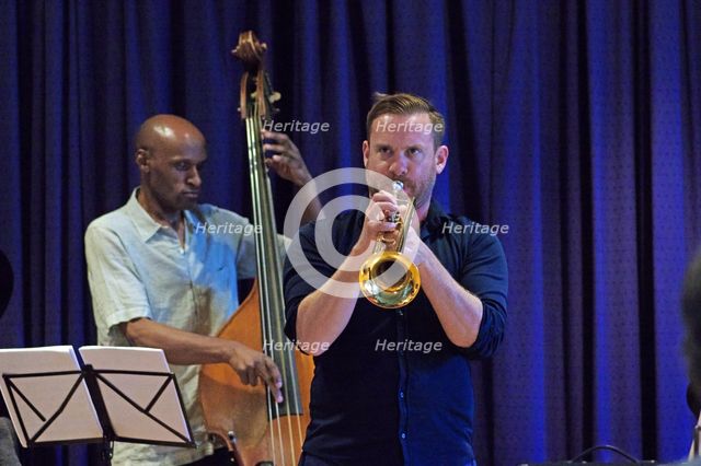 Quentin Collins and Larry Bartley, Watermill Jazz Club, Dorking, Surrey, 2015.  Artist: Brian O'Connor.
