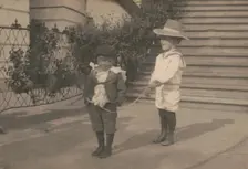 Quentin Roosevelt and Roswell Pinckney at play, c1902 June 17. Creator: Frances Benjamin Johnston