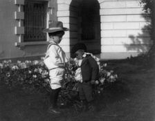 Quentin Roosevelt (left) and his little playmate, between 1900 and1905. Creator: Frances Benjamin Johnston