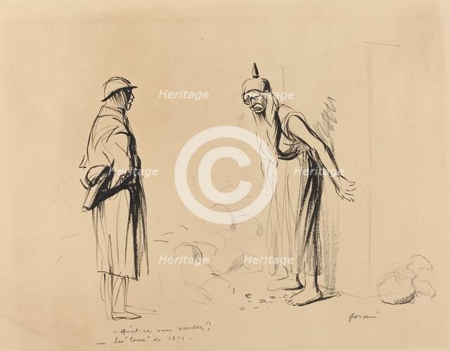 - Qu'est-ce vous voulez? - Les "louis" de 1871, c. 1914/1919. Creator: Jean Louis Forain.