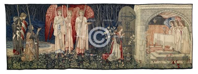 Quest for the Holy Grail Tapestries - Panel 6 - The Attainment; The Vision of the Holy..., 1895-96. Creator: Sir Edward Coley Burne-Jones.