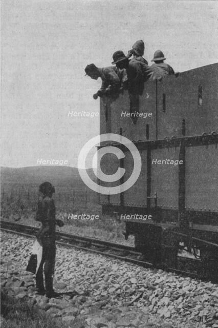 'Questioning a Zulu to the Whereabouts of the Boers', 1902. Artist: Unknown.