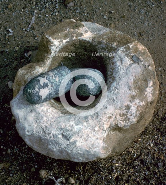 Quern for grinding corn, Neolithic. Artist: Unknown