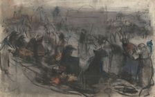 Queue of people waiting, c.1890-c.1920. Creator: Isaac Lazerus Israels