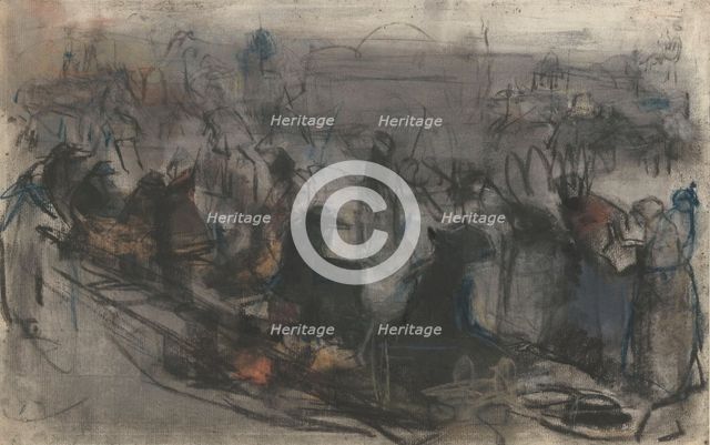 Queue of people waiting, c.1890-c.1920. Creator: Isaac Lazerus Israels.