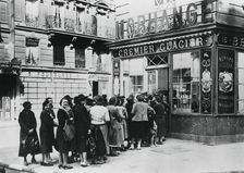 Queue of women outside a dairy shop, German-occupied Paris, 28 June 1940