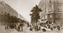 Queue outside a grocer's shop, Siege of Paris, Franco-Prussian war, 1870-1871