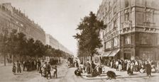 Queue outside a grocer's shop, Siege of Paris, Franco-Prussian war, 1870-1871