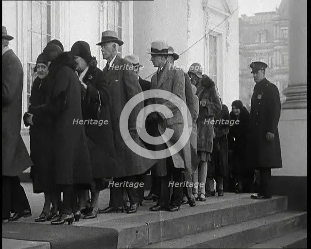 Queues of people outside the White House, Washington, D.C., 1932. Creator: British Pathe Ltd.