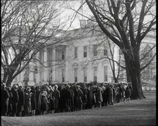 Queues of people outside the White House, Washington, D.C., 1932. Creator: British Pathe Ltd