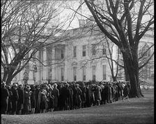 Queues of people outside the White House, Washington, D.C., 1932. Creator: British Pathe Ltd