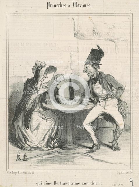 Qui aime Bertrand aime son chien, 19th century. Creator: Honore Daumier.