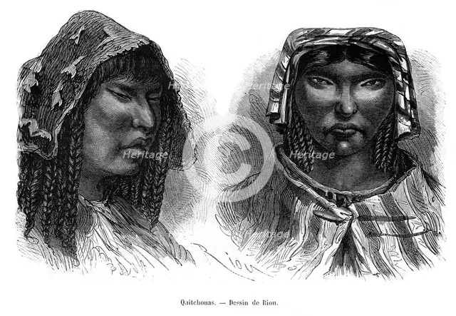Quichua Indians, South America, 19th century. Artist: Edouard Riou