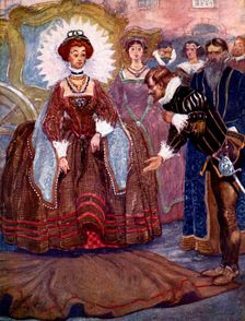 Quickly pulling off his cloak he threw it upon the ground 1581, (1905).Artist: A S Forrest