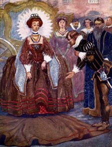 Quickly pulling off his cloak he threw it upon the ground 1581, (1905).Artist: A S Forrest