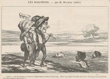 Quien! ... core des parisiens qui veniont s'baigner ..., 19th century. Creator: Honore Daumier