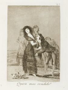 Quien mas rendido?; Los Caprichos, pl.27, 1799. Creator: Francisco Goya