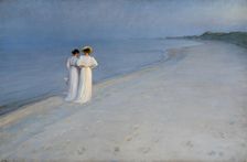 Quiet evening on Skagen's Southern Beach, 1893. Creator: Krøyer, Peder Severin (1851-1909)