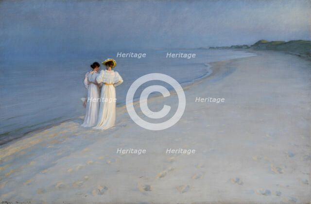 Quiet evening on Skagen's Southern Beach, 1893. Creator: Krøyer, Peder Severin (1851-1909).
