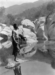 Quiet waters-Tule River Reservation [Yokuts], c1924. Creator: Edward Sheriff Curtis