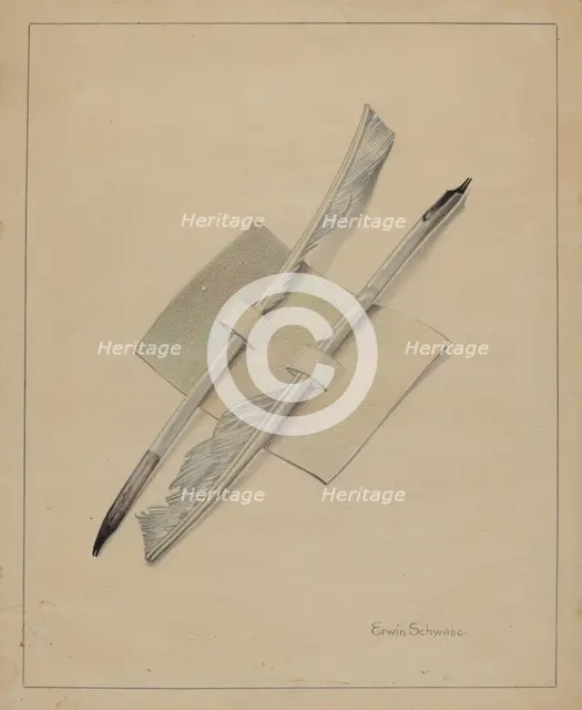 Quill Pens, c. 1936. Creator: Erwin Schwabe.