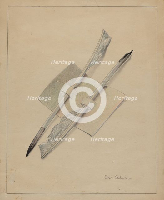 Quill Pens, c. 1936. Creator: Erwin Schwabe.