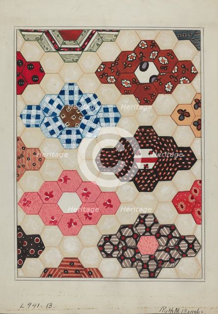 Quilt (1 Section), c. 1936. Creator: Ruth M Barnes.