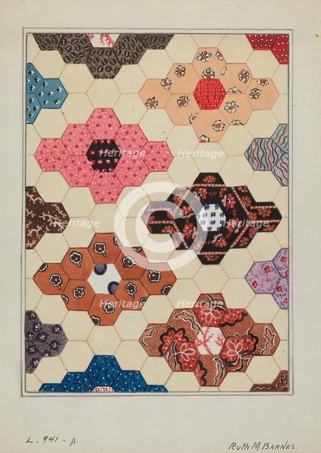 Quilt (1 Section), c. 1936. Creator: Ruth M Barnes.