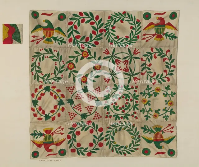Quilt, 1935/1942. Creator: Charlotte Angus.