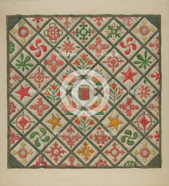 Quilt, 1935/1942. Creator: Unknown.