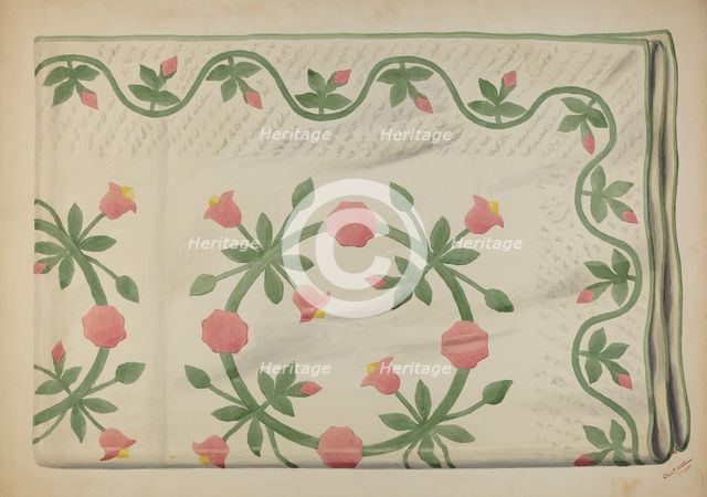 Quilt, 1937. Creator: Charles Moss.