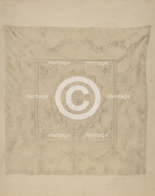 Quilt Coverlet, c. 1938. Creator: Minnetta Good.