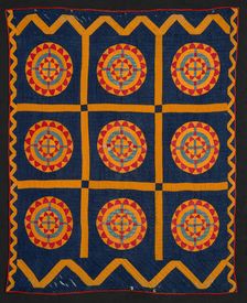 Quilt (Compass), about 1860. Creator: Anna M. Ledbetter