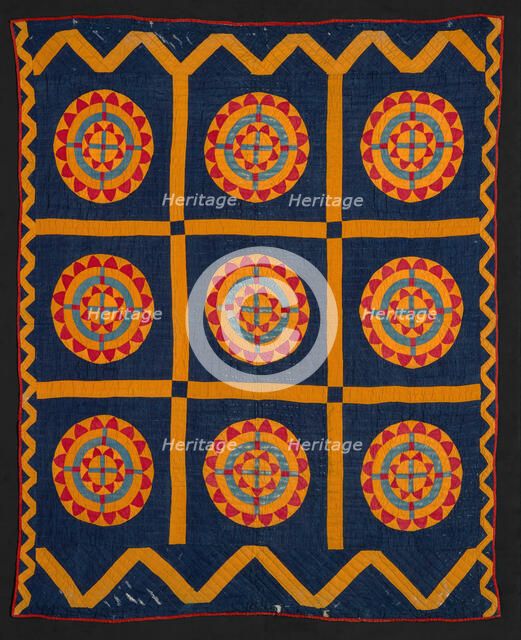 Quilt (Compass), about 1860. Creator: Anna M. Ledbetter.