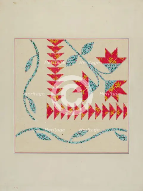 Quilt (Corner), c. 1940. Creator: William Kieckhofel.
