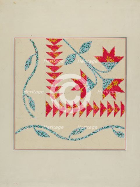 Quilt (Corner), c. 1940. Creator: William Kieckhofel.