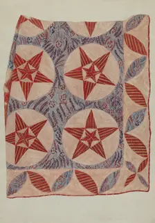 Quilt Applique, 1935/1942. Creator: Mildred E Bent
