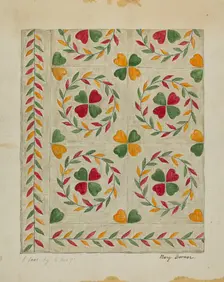 Quilt (Applique), c. 1936. Creator: Mary Berner