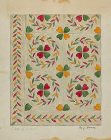 Quilt (Applique), c. 1936. Creator: Mary Berner