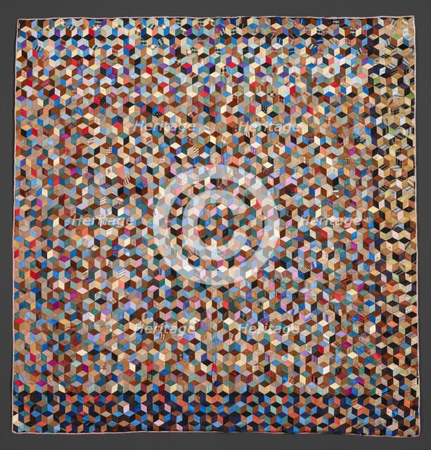Quilt (Baby Blocks), about 1880. Creator: Louisa Thompson.