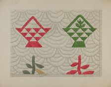 Quilt - Basket Design, c. 1937. Creator: Edward White